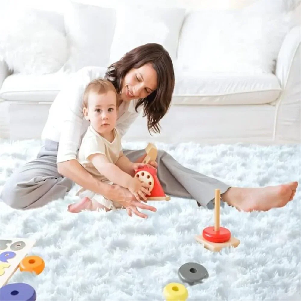 New 5x7 White Shag Area Rug, Ultra Soft Fluffy Non-Skid Plush Carpet for Home